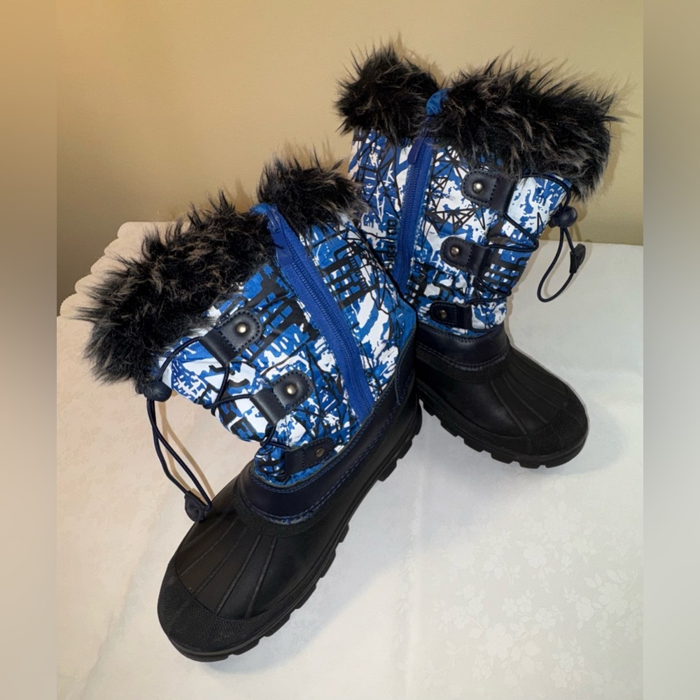 EUC Snow Boots: Unisex, Waterproof, Zip Closure, Lace Tightener, Faux-Fur Lined